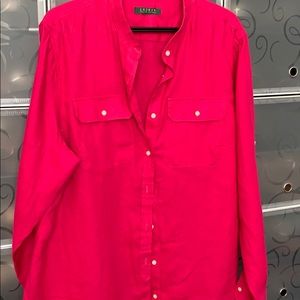 Lauren Ralph Lauren pink linen blouse sz 1x